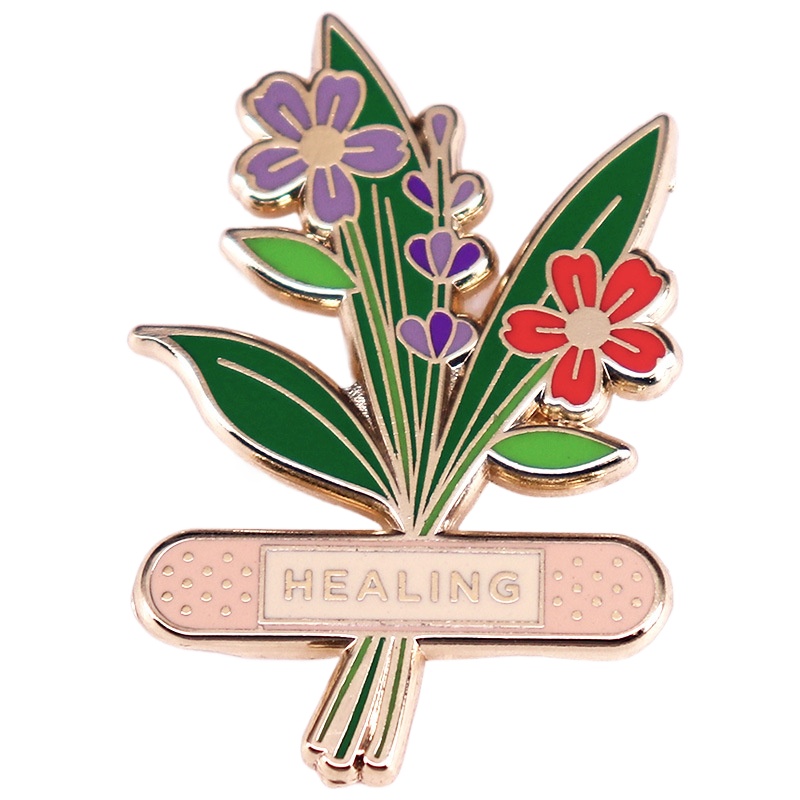 Herbal Wellness Healthcare - 1 ud. Pin Esmaltado de Flor