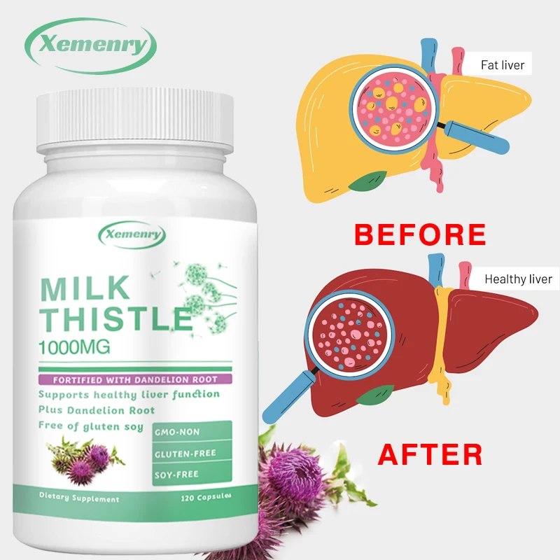 Cápsulas de cardo mariano 1000 - Milk Thistle Silymarin reseña y precio